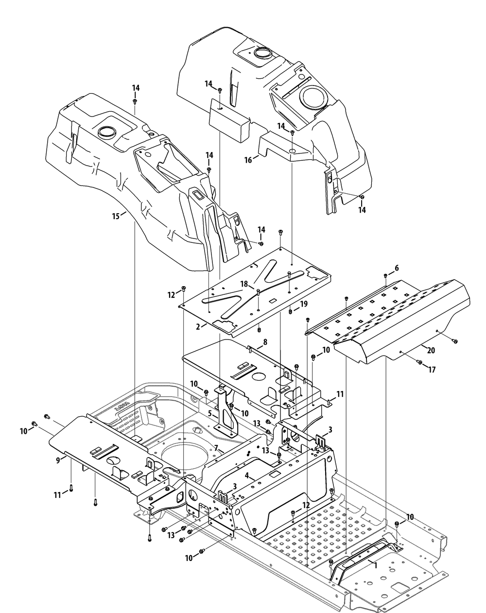 Operators Platform Diagram and Parts List for Z-FORCELZ48 (53ATDAGB-53ATDAGB050)(2014) Cub Cadet Lawn Tractor